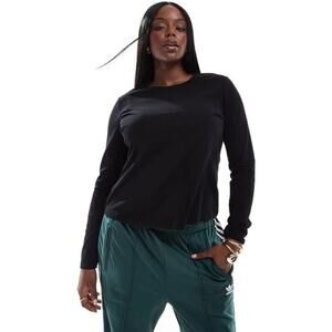 ASOS design CURVE ultimate slim fit t-shirt tee long sleeves black plus 26